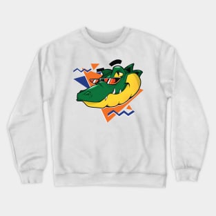 Retro 90s Alligator Head Cartoon // Old School Gator Crewneck Sweatshirt